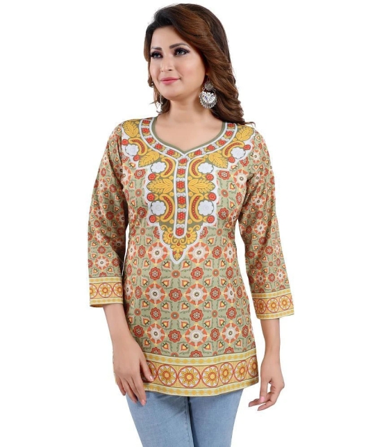 Meher Impex - Yellow Crepe Womens Straight Kurti ( Pack of 1 ) - L