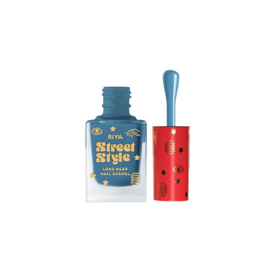 Street Style Long Wear, Quick Drying, Glossy Finish, 7-Free Formula, Nail Enamel, 100% Vegan & Cruelty Free, Shade SS 134, Lite Blue,12 ML