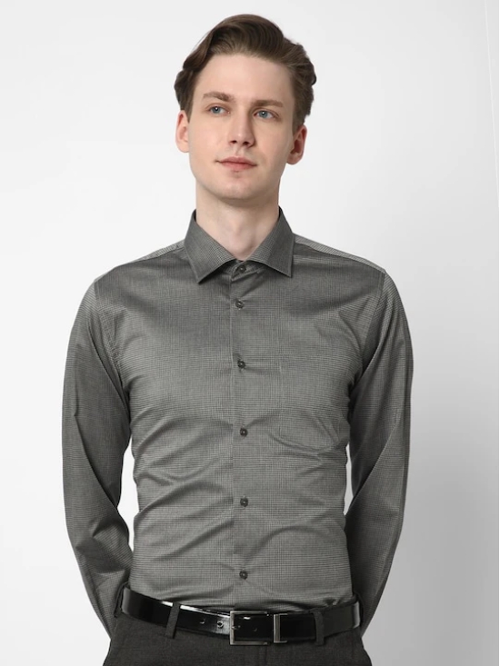 Premium Slim Fit Micro Checked Cotton Formal Shirt