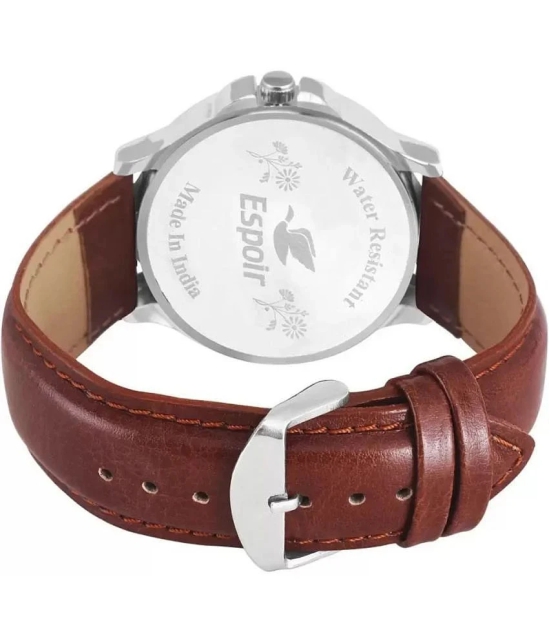 Espoir - Brown Leather Analog Mens Watch