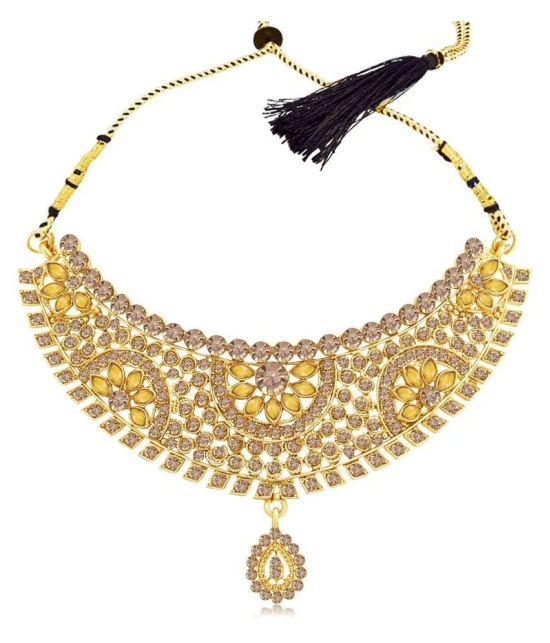 Sukkhi Alloy Yellow Traditional Necklaces Set Choker - Yellow