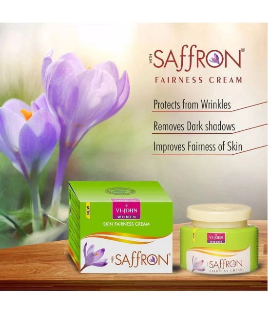 VI-JOHN Saffron Classic Skin Fairness & Brightening Cream Enriched With Vitamin E 50g - Pack of 3