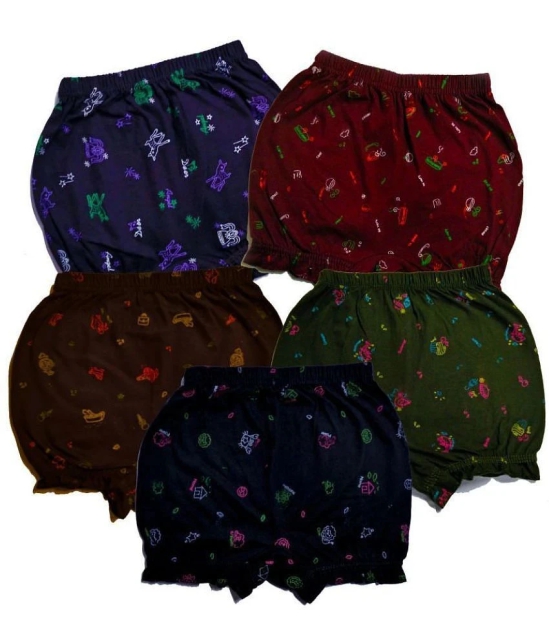 HAP Pack of 5 Cotton Girls Bloomers ( Multi ) Printed Bloomer_pk5 - None