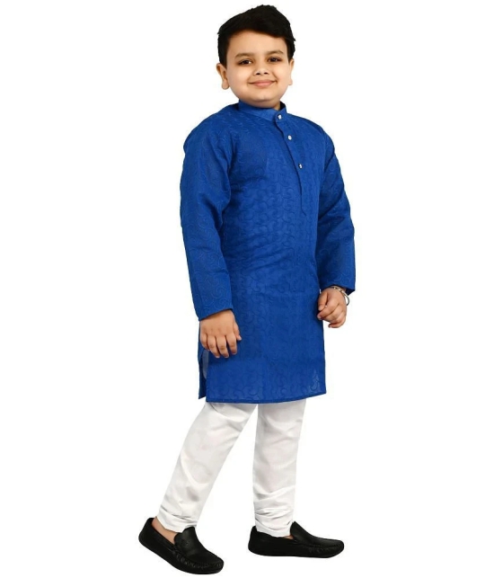 Arshia Fashions Blue Cotton Blend Boys Kurta Sets ( Pack of 1 ) - None