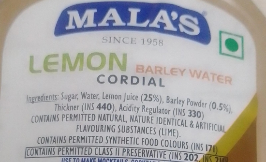 Malas Lemon Barley Water Cordial 750ml Pet Bottle