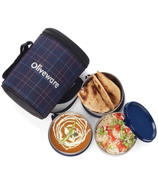 Oliveware Stainless Steel Lunch Box 3 - Container ( Pack of 1 )