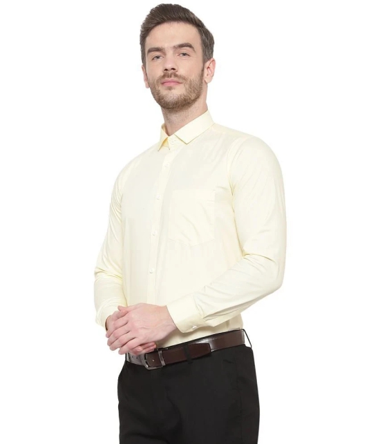 SREY - 100% Cotton Regular Fit Yellow Mens Formal Shirt ( Pack of 1 ) - None