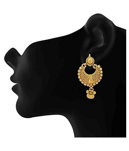 YouBella Golden Alloy Hanging Earrings