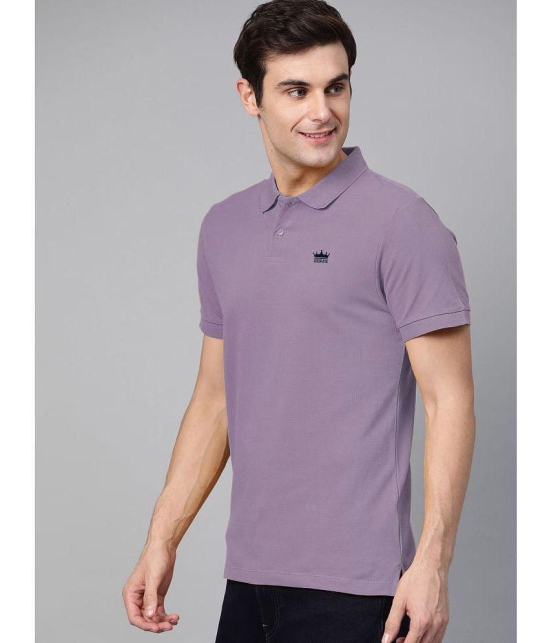 ADORATE Cotton Blend Regular Fit Solid Half Sleeves Mens Polo T Shirt - Lavender ( Pack of 1 ) - None