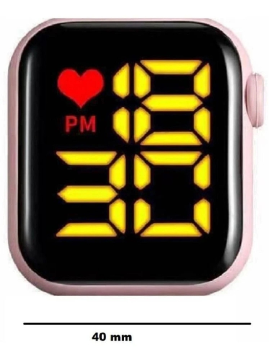 Rhonium Pink Silicon Digital Womens Watch