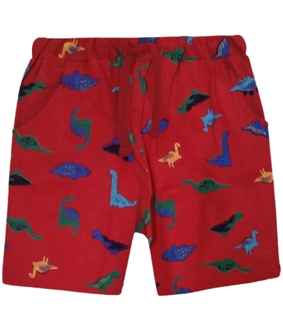 NammaBaby - Red Cotton Boys T-Shirt & Shorts ( Pack of 1 ) - None