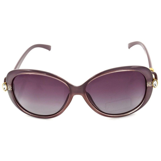 Hrinkar Pink Rectangular Cooling Glass Pink Frame Best Polarized Sunglasses for Women - HRS440-GRY-PNK