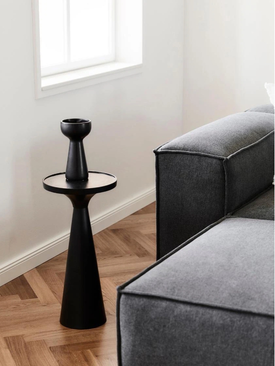 Drink End Table with Black Finish-Black