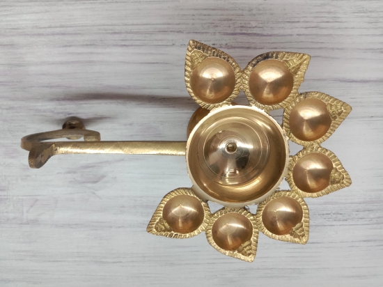 VRINDA METAL ART Sapt Diya Aarti Full Brass  Deepak