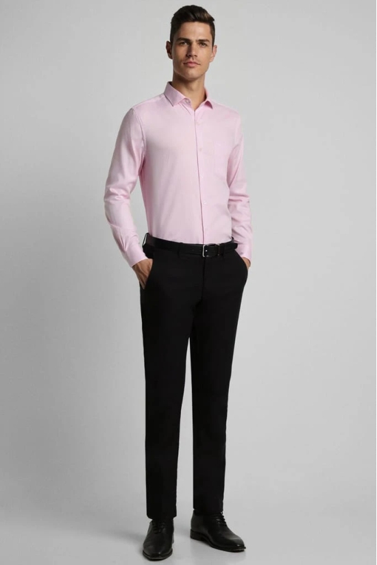 Men Pink Slim Fit Formal Full Sleeves Formal Shirt