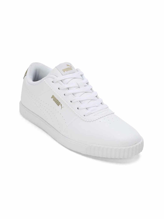 PUMA LADIES GOLD CARINA SLIM PERF LACE-UP SNEAKERS