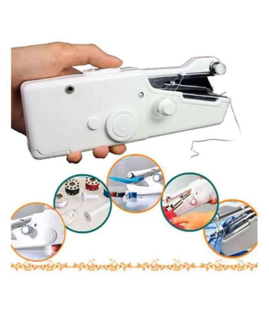 1PC White Color Rectangle Hand-held Portable Multi-functional Electric Mini Sewing Machine