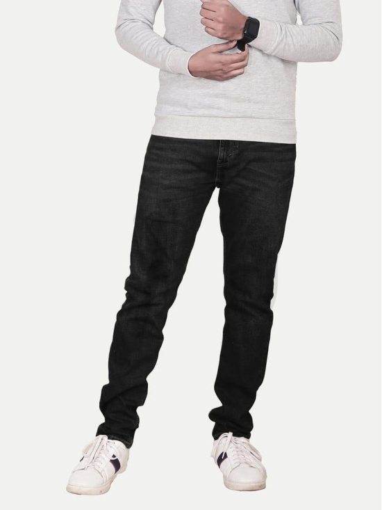 Men Basic Black Casual Denim Jeans