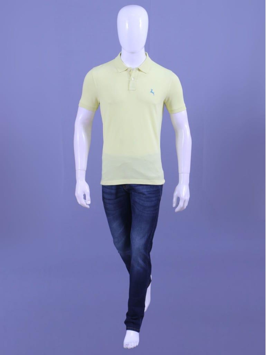 Men's Lt.Yellow Embroidery PoloT-Shirt