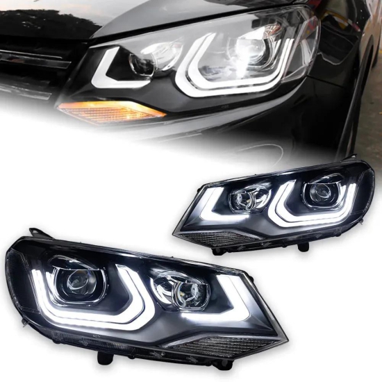 VW Touareg LED Headlight 2011-2015 Touareg LED DRL Hid Option Head lamp light Angel Eye Bi Xenon Beam-Headlight No Bulb / Type A