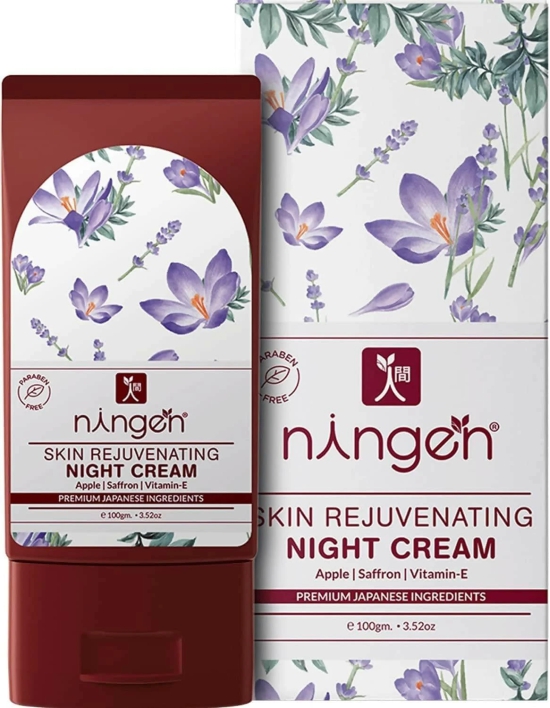 Ningen Skin Rejuvenating Night Cream Goodness Of Apple Saffron And Vitamin-E (100g)