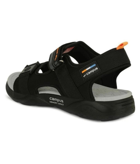 Campus Black Synthetic Floater Sandals - None