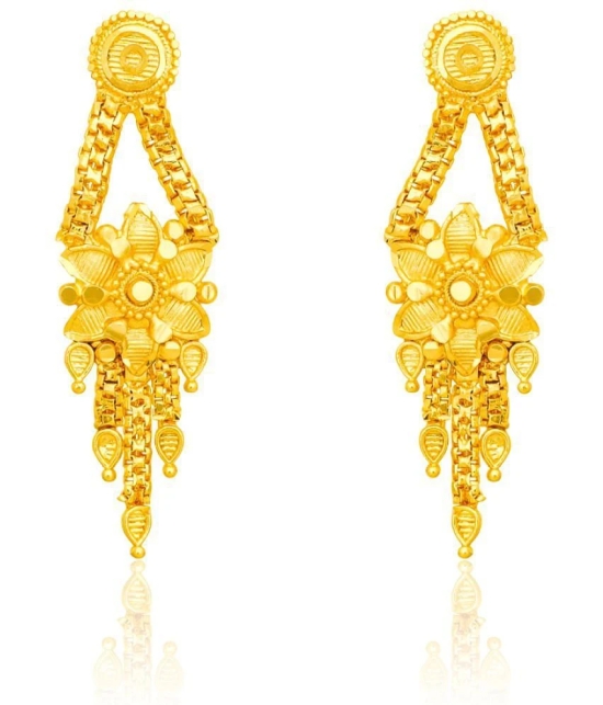 LUV FASHION Golden Drop Earrings ( Pack of 1 ) - Golden