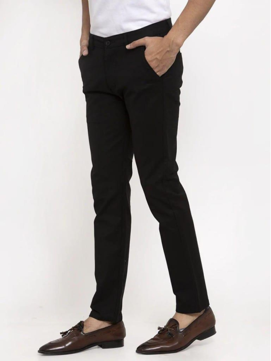 Rodamo Men Black Slim Fit Chinos Trouser