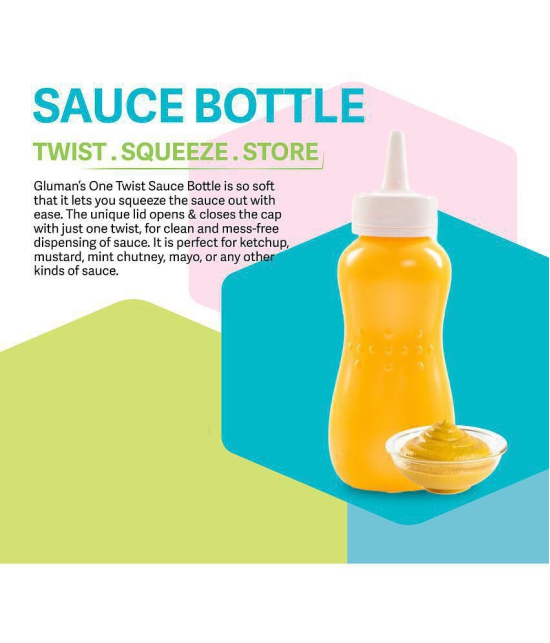 HOMETALES - Sauce Bottle Yellow Water Bottle 750 mL ( Set of 1 ) - Yellow