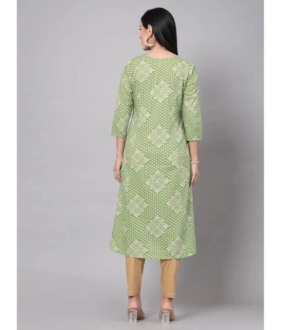 KIPEK Rayon Printed Straight Womens Kurti - Green ( Pack of 1 ) - None