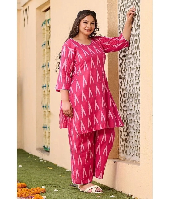 PrettyPlus by Desinoor.com Pink Printed Palazzo Top Set - None