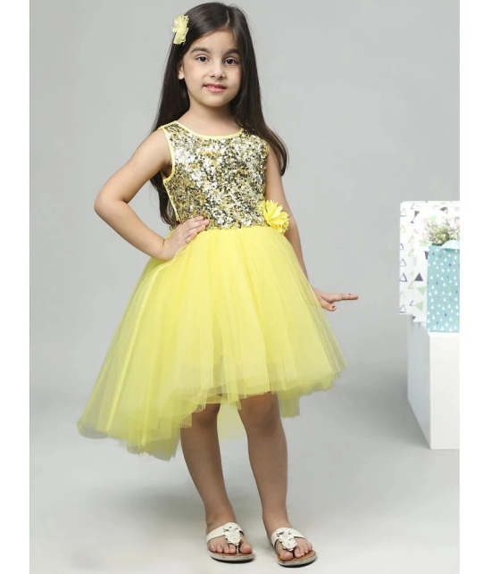 Toy Balloon Kids Yellow Net Girls Frock ( Pack of 1 ) - None