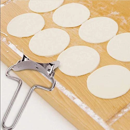 Nidy® 3Pcs Stainless Steel Dumplings Maker Set :2 Pieces Dumpling Molds, 1Piece Dumpling Skin Roller Pie Ravioli Empanadas Press Mold Kitchen Accessories