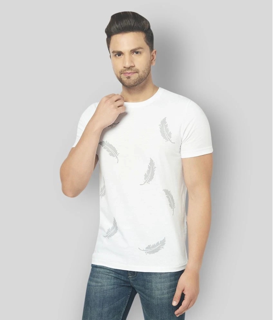 Glito - White Cotton Blend Slim Fit Mens T-Shirt ( Pack of 1 ) - None