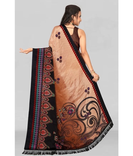 LEELAVATI - Brown Crepe Saree With Blouse Piece ( Pack of 1 ) - Brown