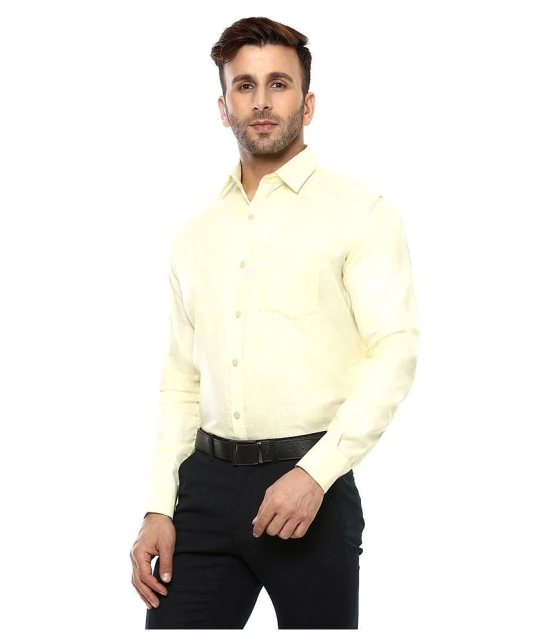 Hangup - Yellow Cotton Regular Fit Mens Formal Shirt (Pack of 1) - None