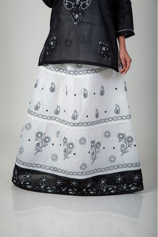 Ladies New Fashion Hand Chikankari Skirt Top