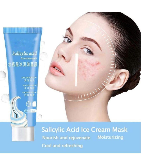 Salicylic Ultra Cleansing Ice Cream Mask Acne Fades Moisturizing Mask Blackheads Remover (Pack of 1)