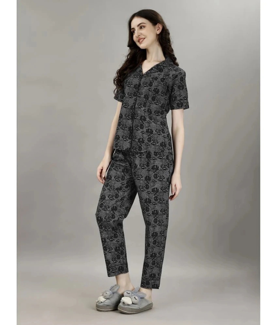 Smarty Pants Black Cotton Womens Nightwear Nightsuit Sets ( Pack of 1 ) - None