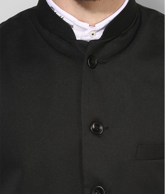 Hangup Black Cotton Blend Nehru Jacket - None