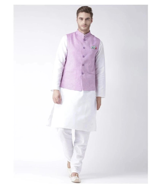 Hangup Purple Linen Nehru Jacket - None