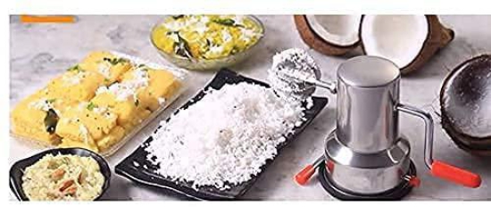 Entisia Coconut Scrappers Machine - 1 Pcs Stainless Steel Coconut Grater, Manual Hand Roller Coconut Crusher Tool for Home Kitchen Chutney, Dhokla, Khandvi (Pack of 1, Multicolor)