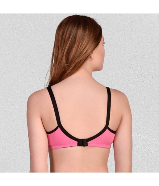 Zourt - Pink Cotton Non Padded Women's Everyday Bra ( Pack of 1 ) - None