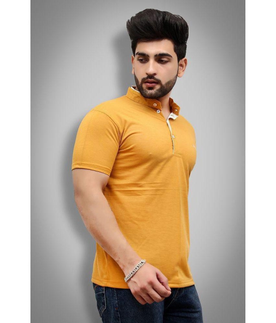 Forbro - Mustard Cotton Blend Regular Fit Men's T-Shirt ( Pack of 1 ) - None