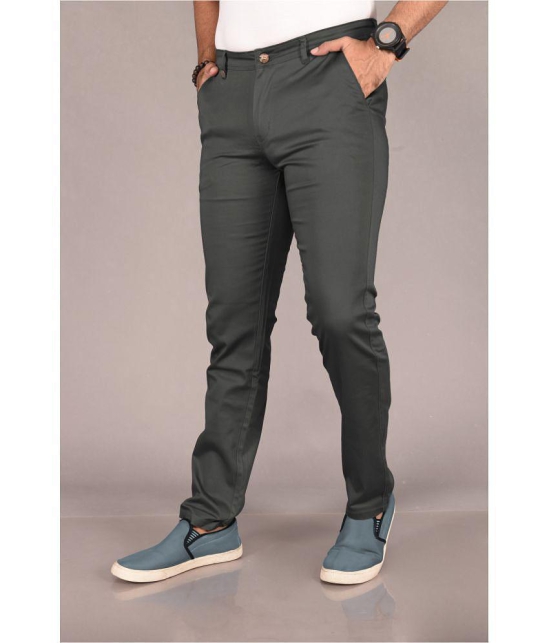 Aflash Slim Flat Mens Chinos - Charcoal ( Pack of 1 ) - None