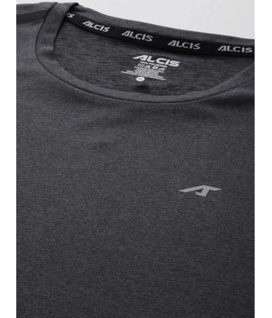 Alcis Grey Polyester Slim Fit Mens Sports T-Shirt ( Pack of 1 ) - None