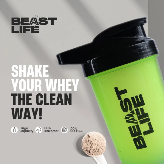 BeastLife Plastic Bold Shaker | Neon Color | 500ML