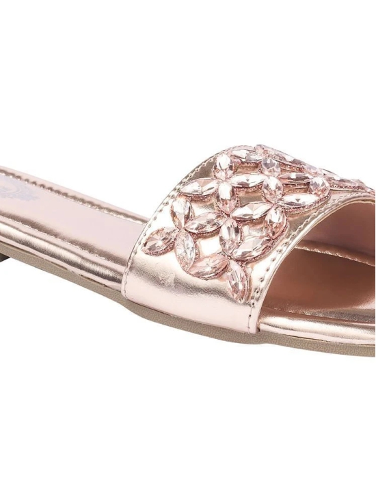 Shoetopia Rose Gold Womens Flats - None