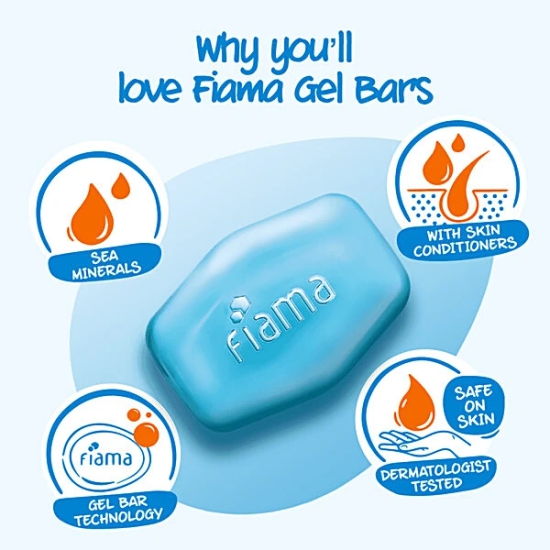 Fiama Men R. Pulse Sea Minerals Gel Bar, 125 Gm