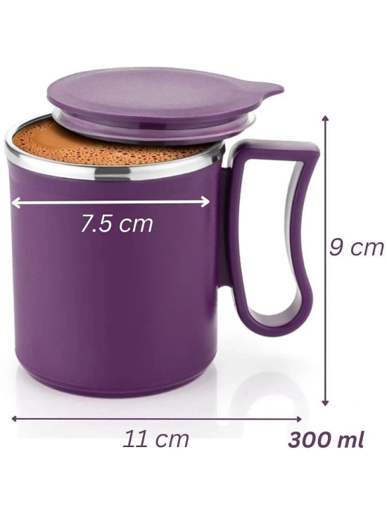 iview kitchenware Tea/Milk/Coffee Mug Solid Steel Coffee Mug 300 mL ( Pack of 1 ) - Purple